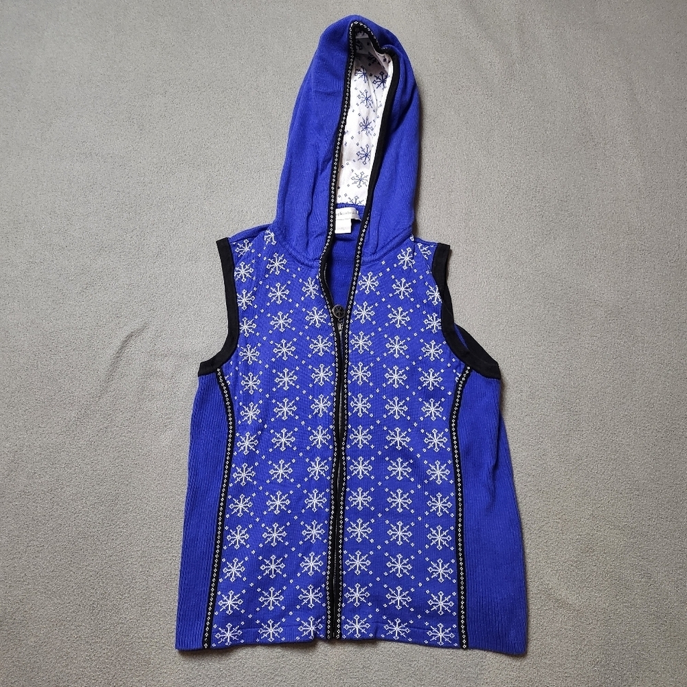 Winter / Christmas theme sweater / Hooded Vest Sz Small